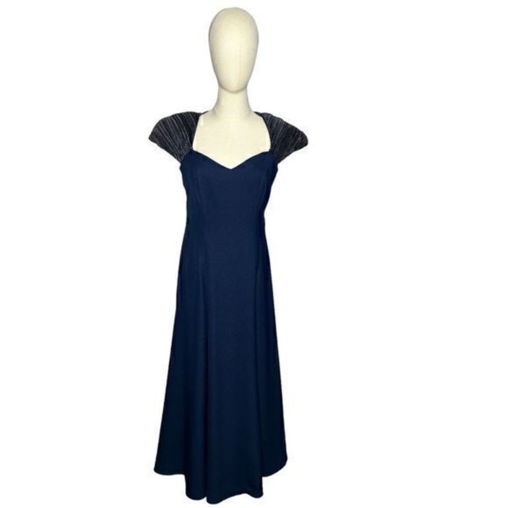 Vintage 80s Alfred Angelo Navy Gown Size 8